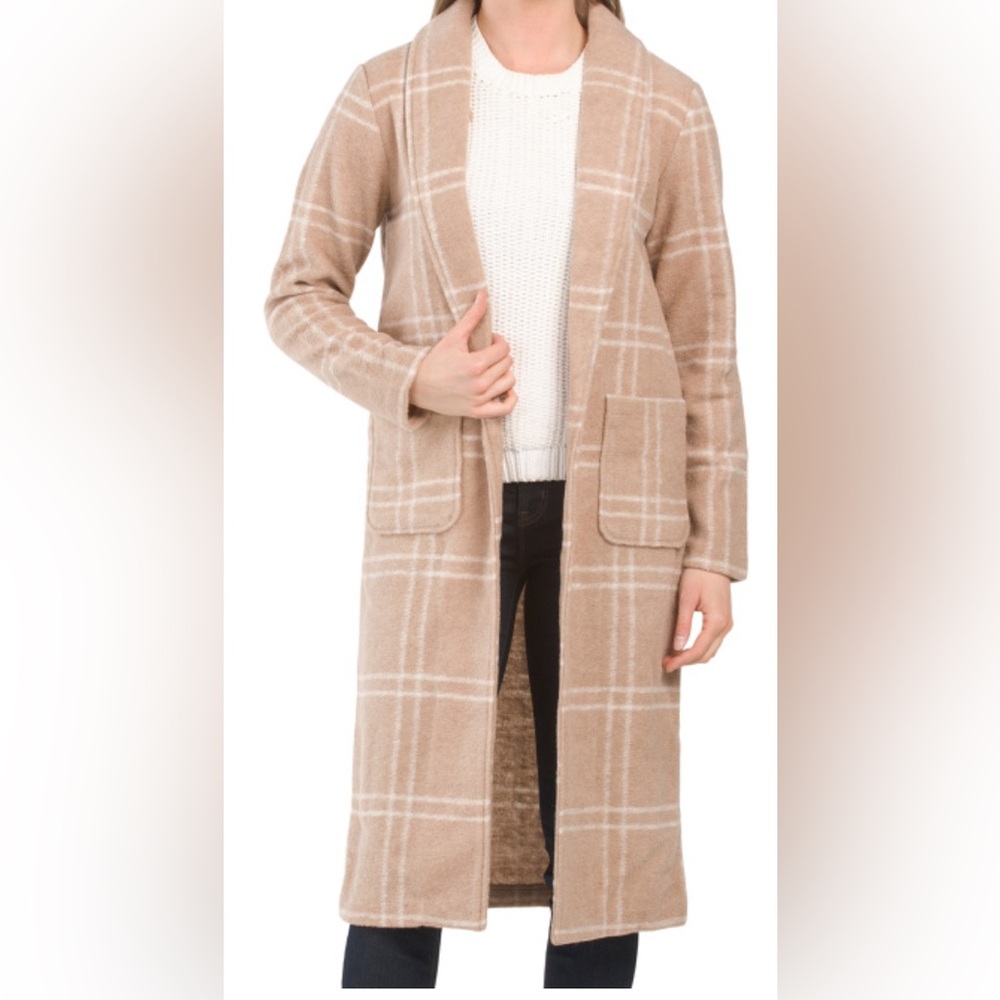 RACHEL ZOE
Shawl Collar Long Length Plaid Jacket